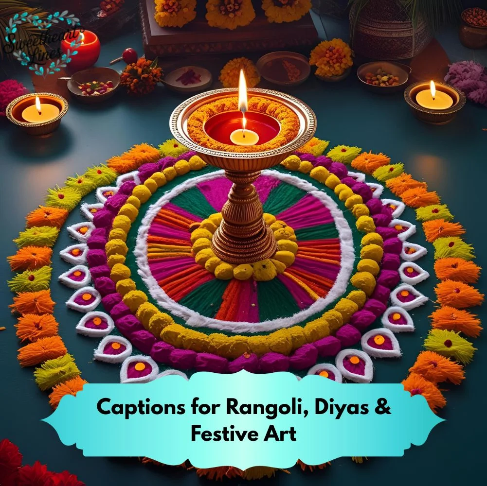 Captions for Rangoli, Diyas & Festive Art