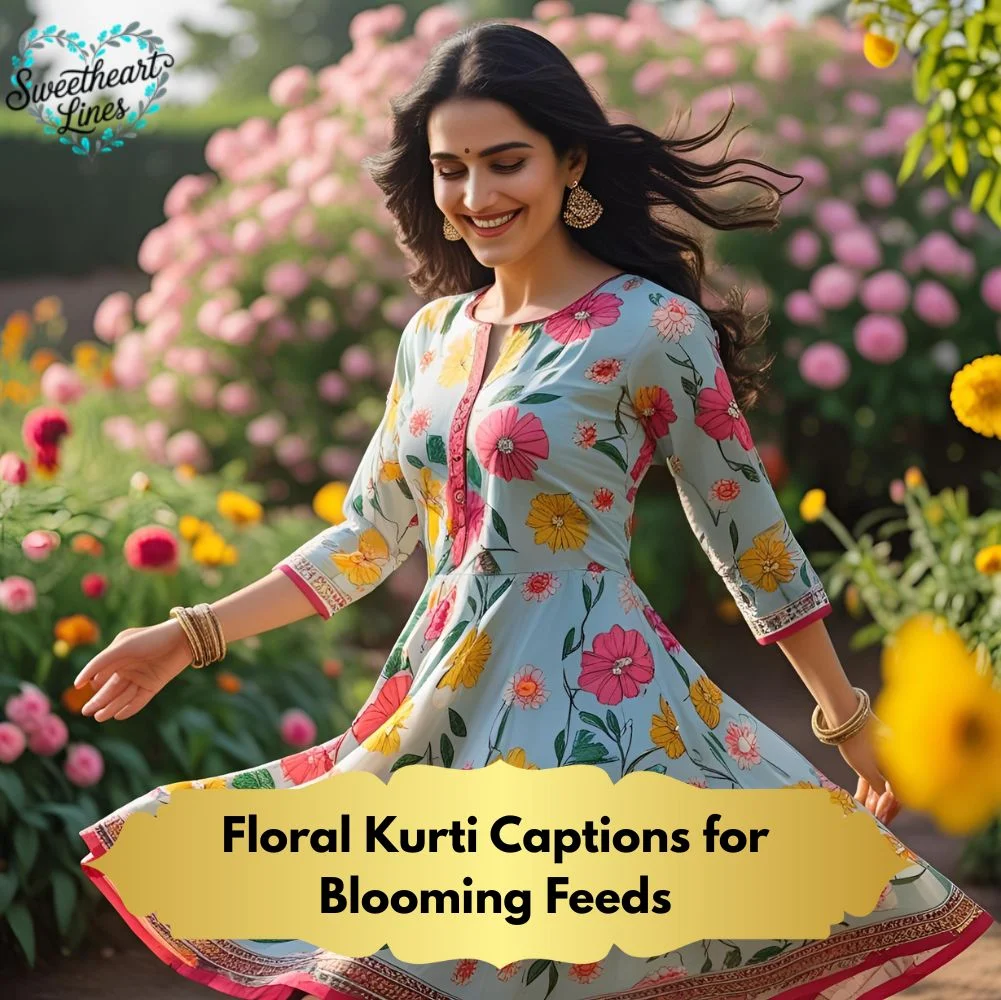 Floral Kurti Captions for Blooming Feeds