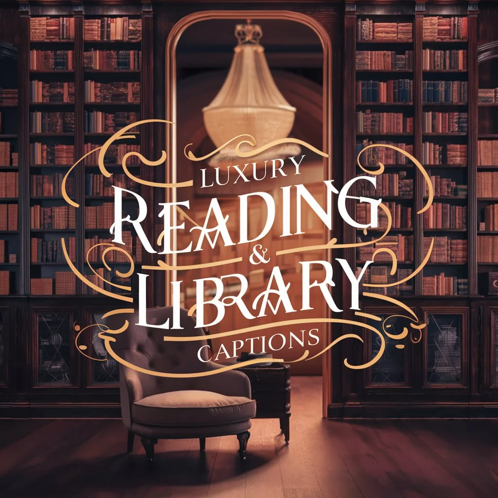 Luxury Reading & Library Captions