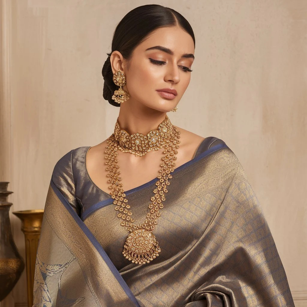 Royal Saree Look Captions