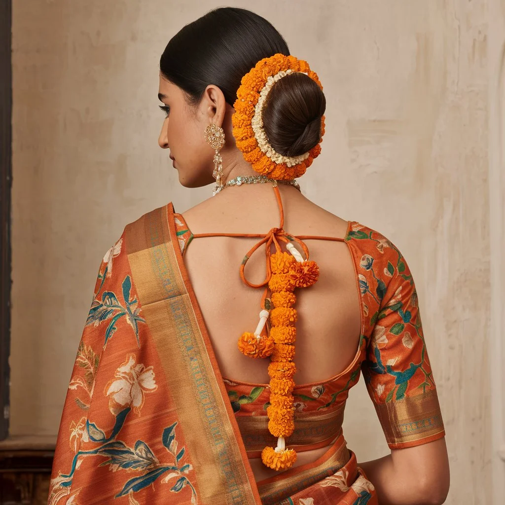 Saree Gajra Captions